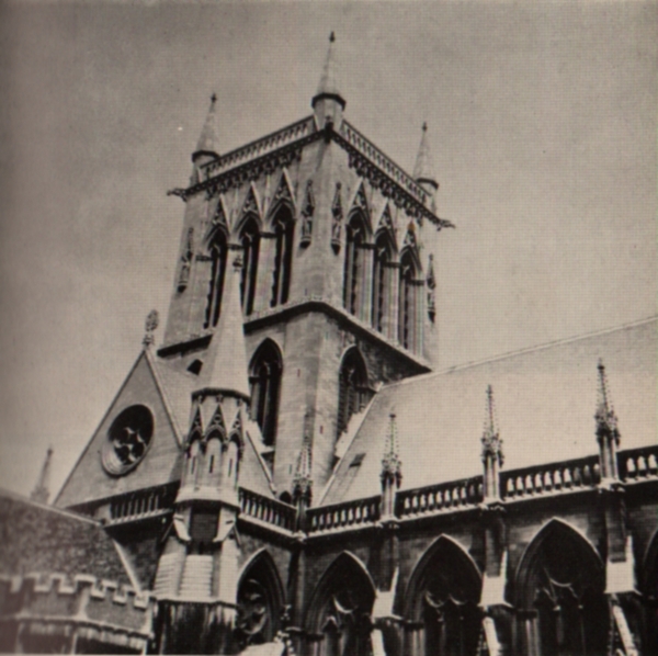 The climb shown in the following photographs is started from the top of the sloping roof in the centre of the picture.